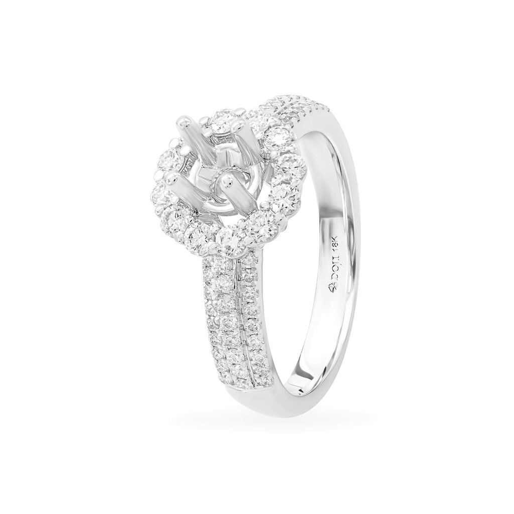 Ổ nhẫn nữ vàng trắng 18K DOJI AFRA100128D2KK1 