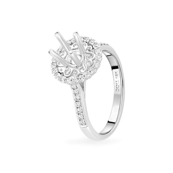 Ổ nhẫn nữ vàng trắng 18K DOJI AFRA100146D2KK1