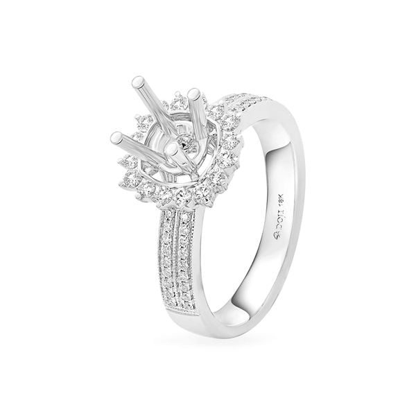 Ổ nhẫn nữ vàng trắng 18K DOJI AFRA100241D2KK1