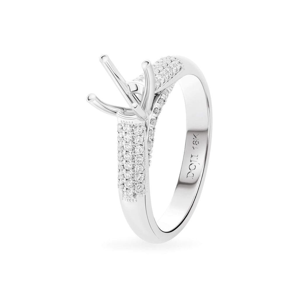 Ổ nhẫn nữ vàng trắng 18K DOJI AFRA100288D2KK1 