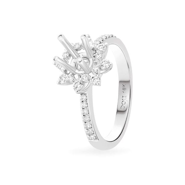 Ổ nhẫn nữ vàng trắng 18K DOJI AFRA100334D2KK1