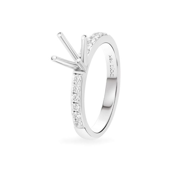 Ổ nhẫn nữ vàng trắng 18K DOJI AFRA100367D2KK1