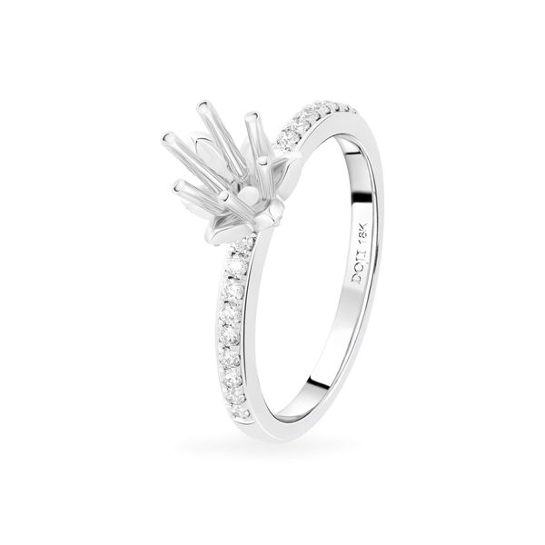 Ổ nhẫn nữ vàng trắng 18K DOJI AFRA100442D2KK1