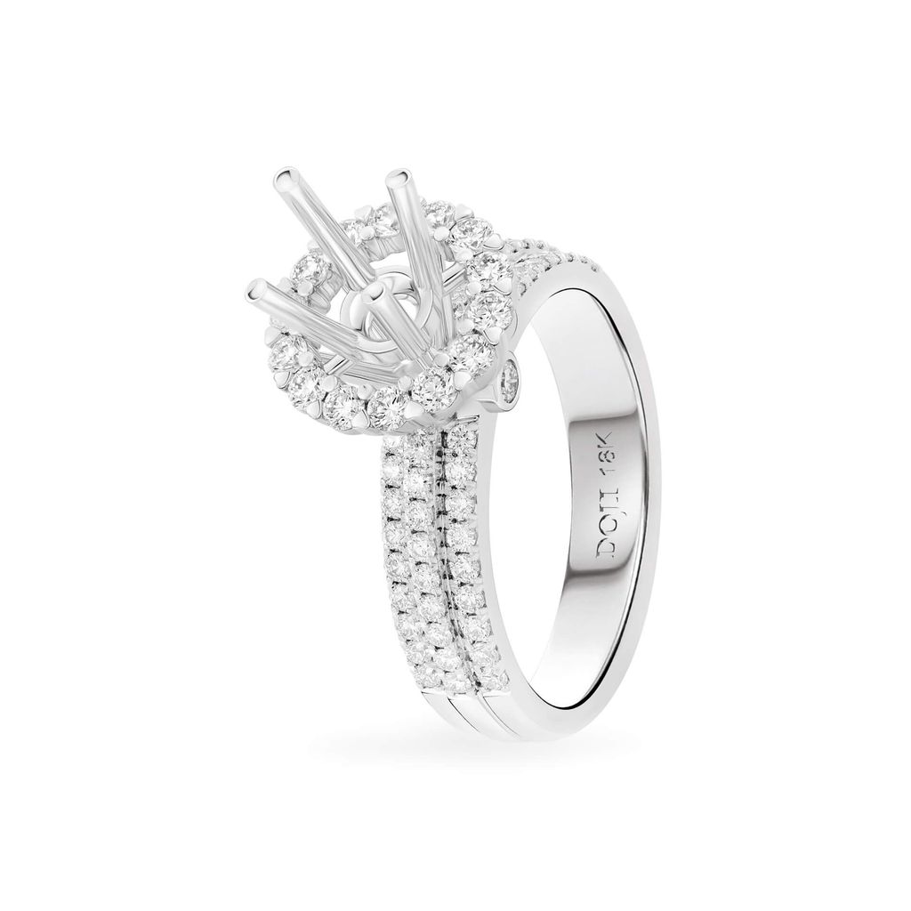 Ổ nhẫn nữ vàng trắng 18K DOJI AFRA100443D2KK1 