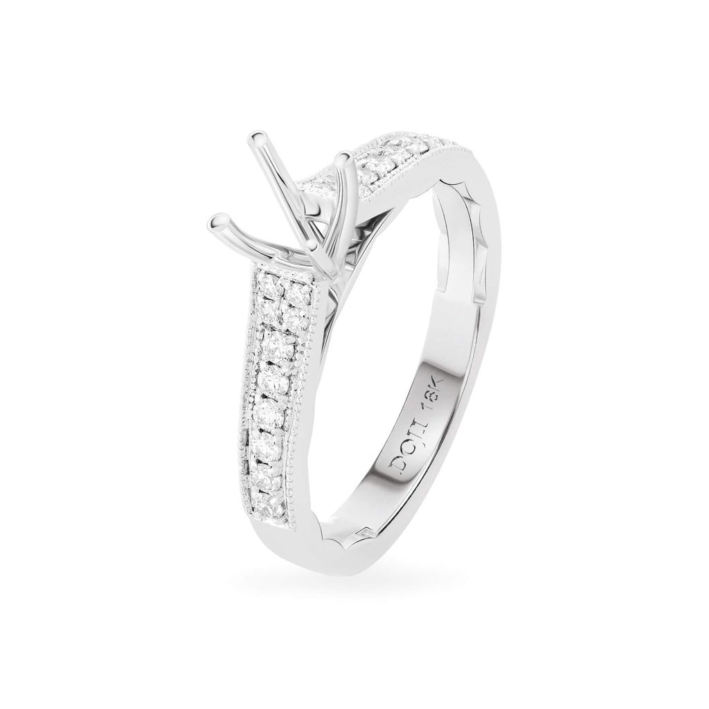 Ổ nhẫn nữ vàng trắng 18K DOJI AFRA100444D2KK1 