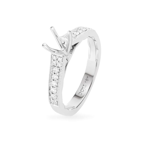 Ổ nhẫn nữ vàng trắng 18K DOJI AFRA100444D2KK1