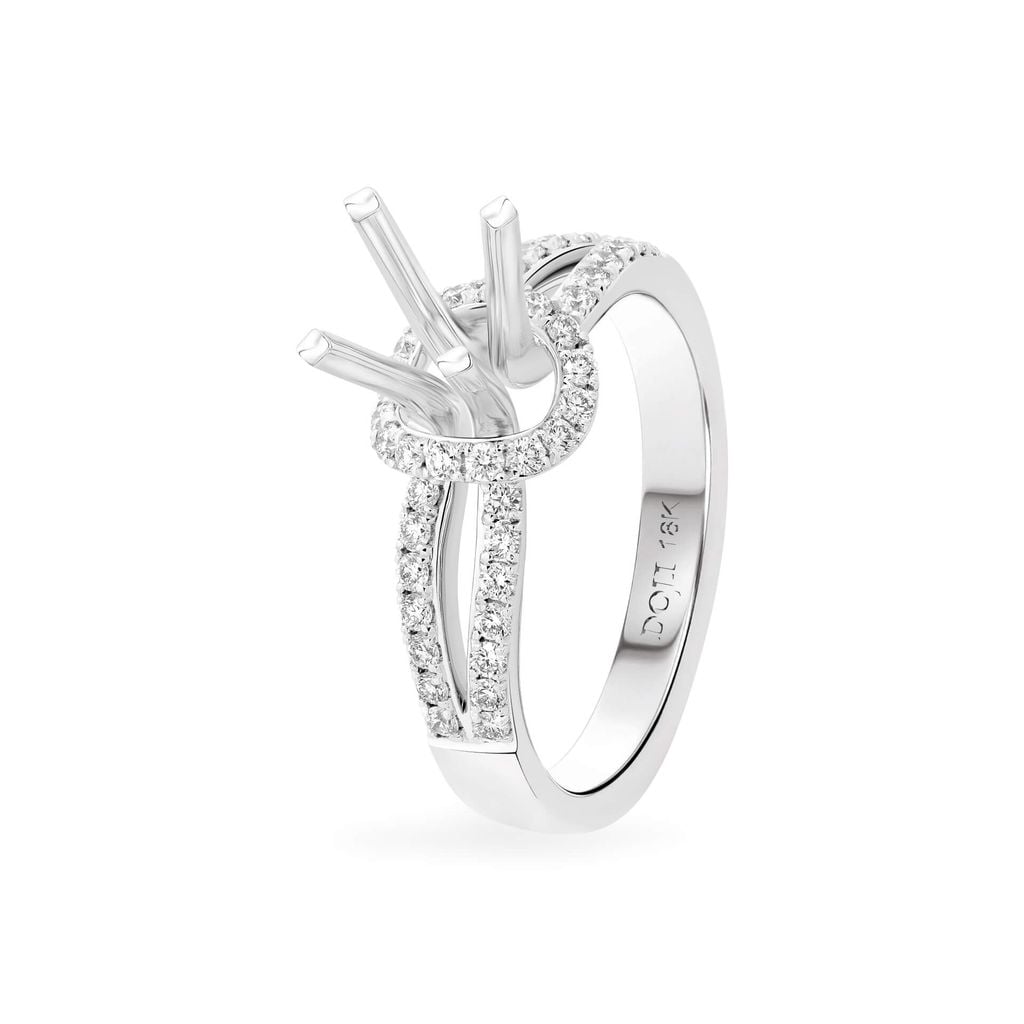 Ổ nhẫn nữ vàng trắng 18K DOJI AFRA100447D2KK1 