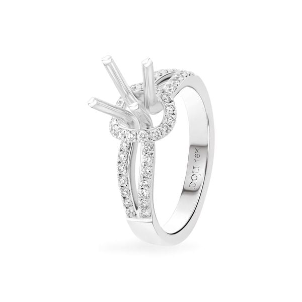 Ổ nhẫn nữ vàng trắng 18K DOJI AFRA100447D2KK1