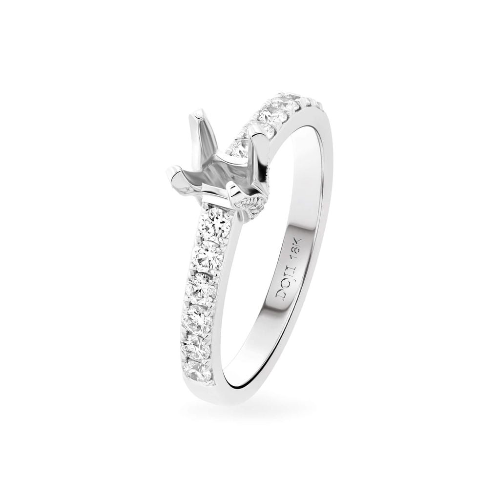 Ổ nhẫn nữ vàng trắng 18K DOJI AFRA102610D2KK1 