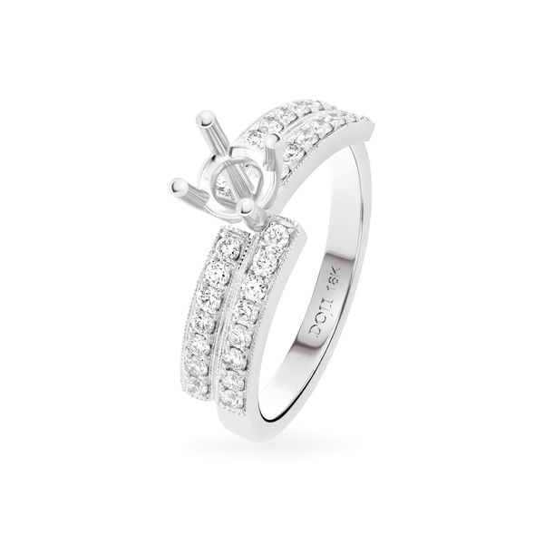 Ổ nhẫn nữ vàng trắng 18K DOJI AFRA102612D2KK1