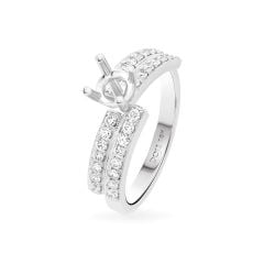 Ổ nhẫn nữ vàng trắng 18K DOJI AFRA102612D2KK1