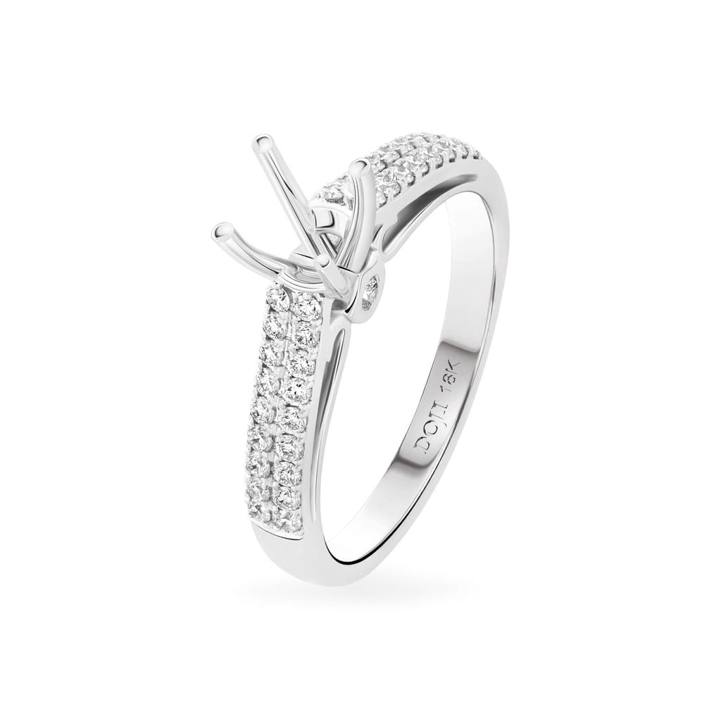 Ổ nhẫn nữ vàng trắng 18K DOJI AFRA102613D2KK1 