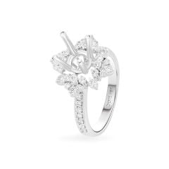 Ổ nhẫn nữ vàng trắng 18K DOJI AFRA200239D2KK1