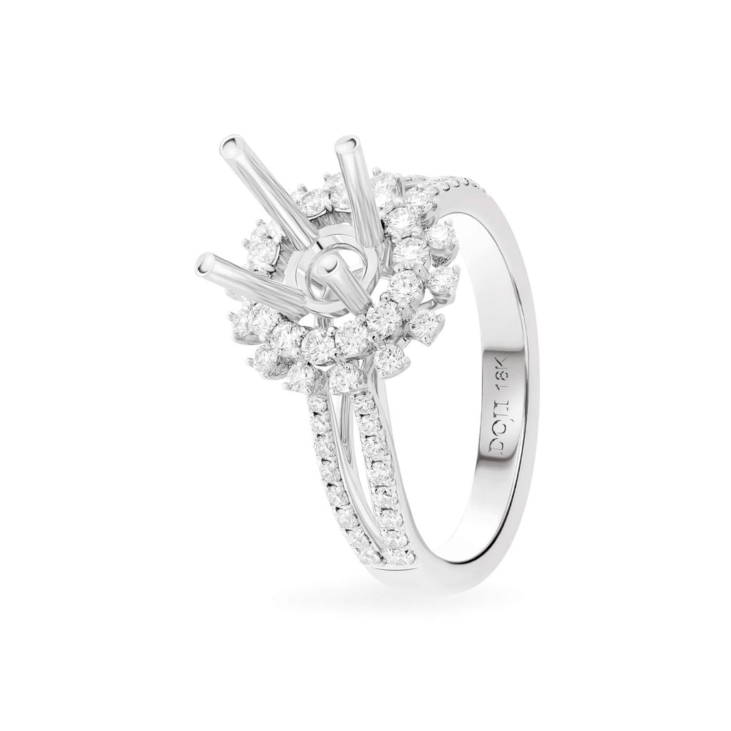 Ổ nhẫn nữ vàng trắng 18K DOJI AFRA200309D2KK1 