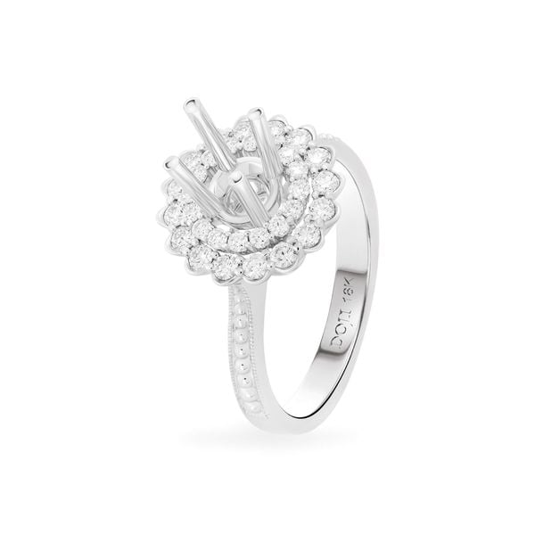 Ổ nhẫn nữ vàng trắng 18K DOJI AFRA200358D2KK1