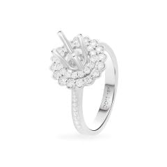 Ổ nhẫn nữ vàng trắng 18K DOJI AFRA200358D2KK1