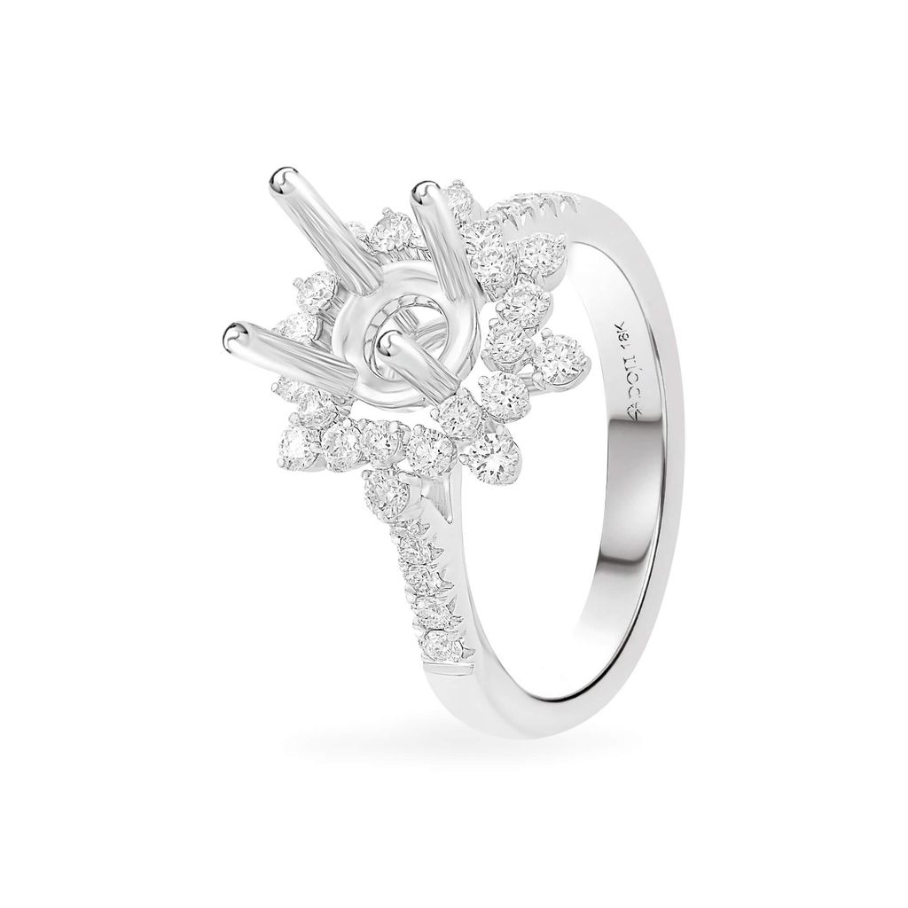 Ổ nhẫn nữ vàng trắng 18K DOJI AFRA300240D2KK1 