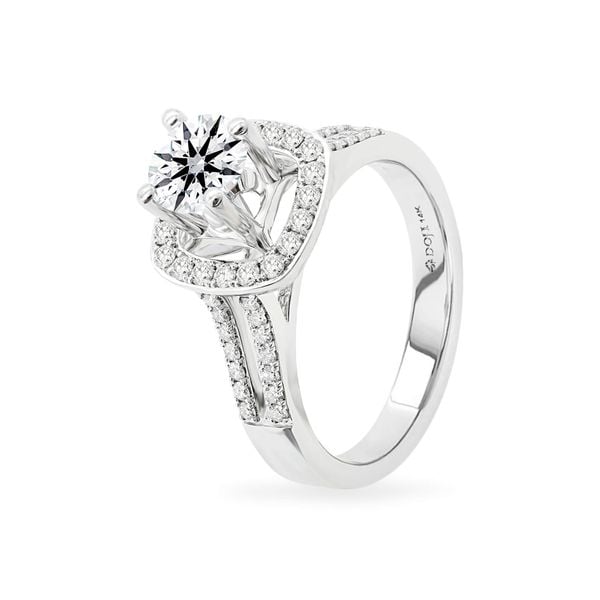 Nhẫn vàng trắng 14K gắn kim cương DOJI AFRB000021F2HA1
