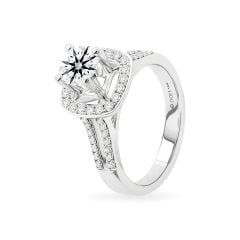 Nhẫn vàng trắng 14K gắn kim cương DOJI AFRB000021F2HA1