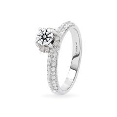 Nhẫn vàng trắng 14K gắn kim cương DOJI AFRB000090F2HA1