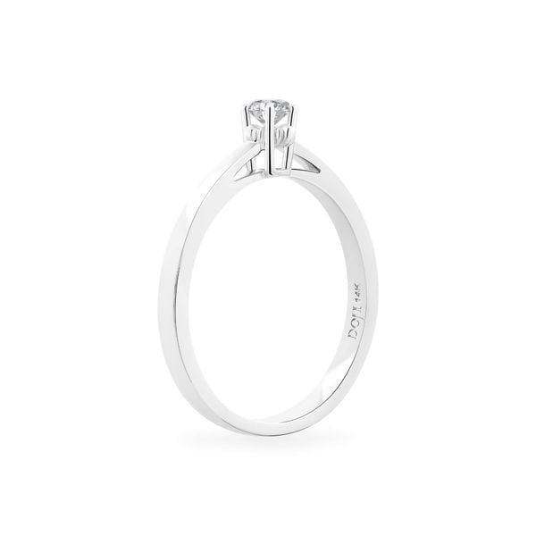 Nhẫn vàng trắng 14K gắn kim cương DOJI AFRB002513F2HA1