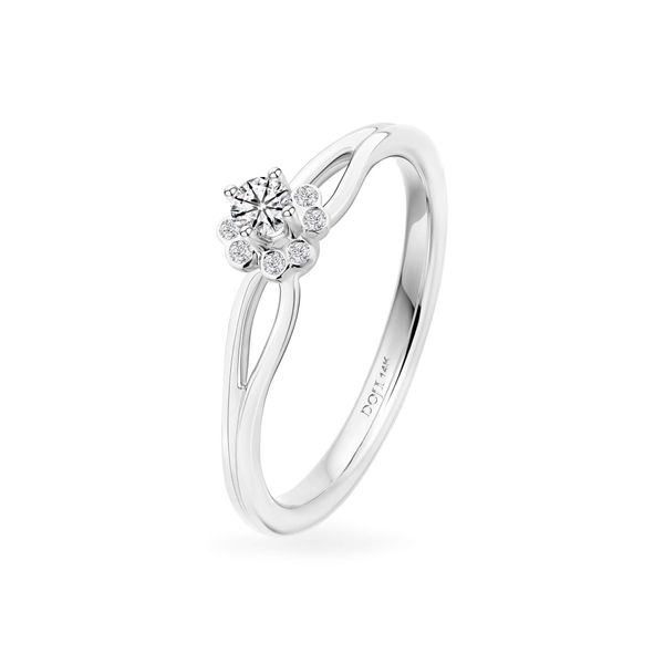 Nhẫn vàng trắng 14K gắn kim cương DOJI AFRB002514F2HA1
