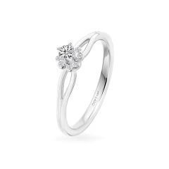 Nhẫn vàng trắng 14K gắn kim cương DOJI AFRB002514F2HA1