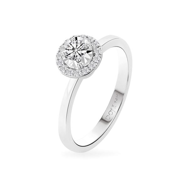 Nhẫn vàng trắng 14K gắn kim cương DOJI AFRB002648F2HA1
