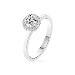 Nhẫn vàng trắng 14K gắn kim cương DOJI AFRB002648F2HA1