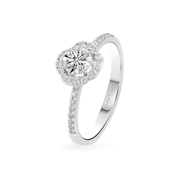 Nhẫn vàng trắng 14K gắn kim cương DOJI AFRB002701F2HA1