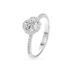 Nhẫn vàng trắng 14K gắn kim cương DOJI AFRB002701F2HA1