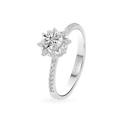 Nhẫn vàng trắng 14K gắn kim cương DOJI AFRB002702F2HA1