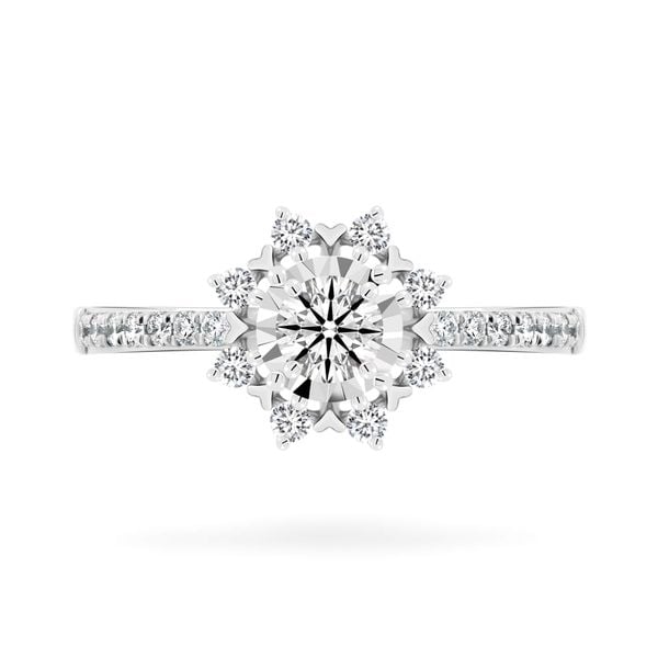 Nhẫn vàng trắng 14K gắn kim cương DOJI AFRB002702F2HA1