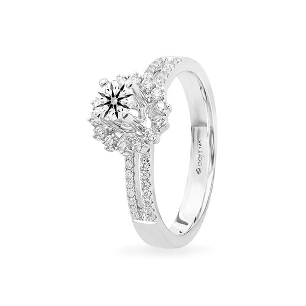 Nhẫn vàng trắng 14K gắn kim cương DOJI AFRB100005F2HA1