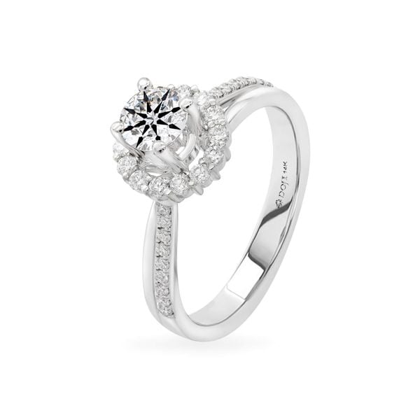 Nhẫn vàng trắng 14K gắn kim cương DOJI AFRB100015F2HA1