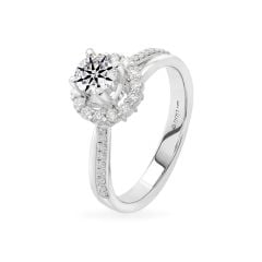 Nhẫn vàng trắng 14K gắn kim cương DOJI AFRB100015F2HA1