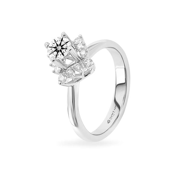 Nhẫn vàng trắng 14K gắn kim cương DOJI AFRB100016F2HA1