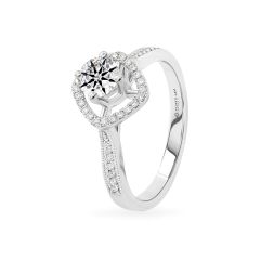Nhẫn vàng trắng 14K gắn kim cương DOJI AFRB100018F2HA1