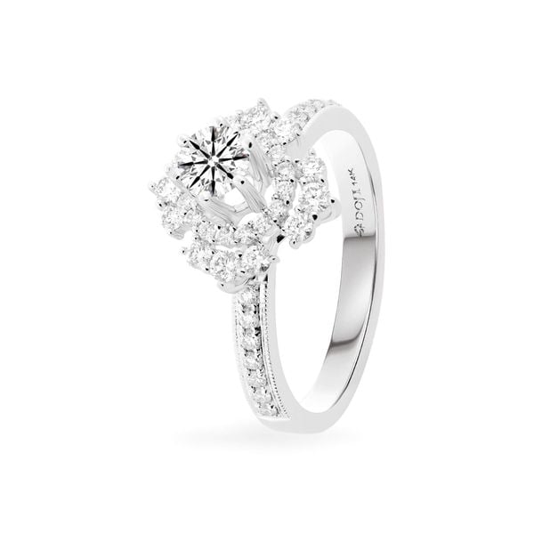 Nhẫn vàng trắng 14K gắn kim cương DOJI AFRB100024F2HA1