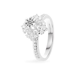 Nhẫn vàng trắng 14K gắn kim cương DOJI AFRB100024F2HA1