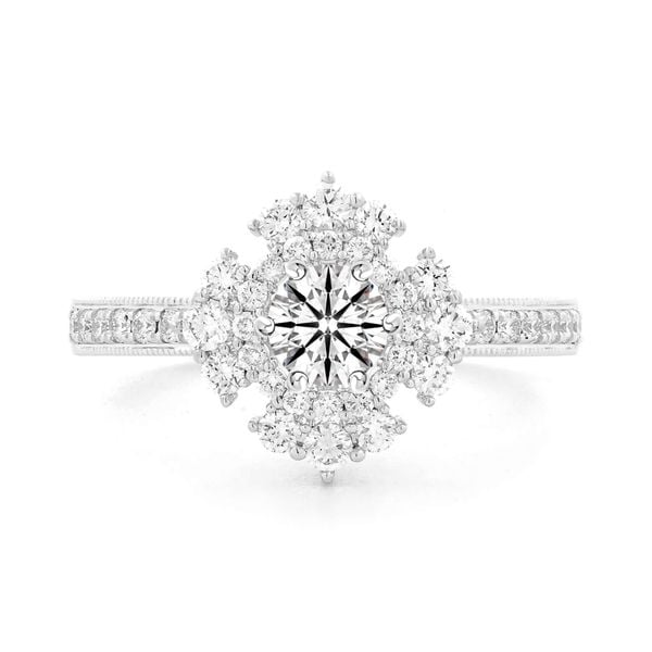 Nhẫn vàng trắng 14K gắn kim cương DOJI AFRB100024F2HA1