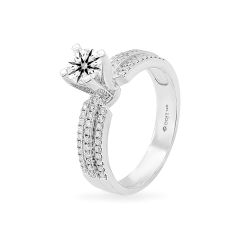 Nhẫn vàng trắng 14K gắn kim cương DOJI AFRB100027F2HA1