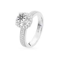 Nhẫn vàng trắng 14K gắn kim cương DOJI AFRB100030F2HA1