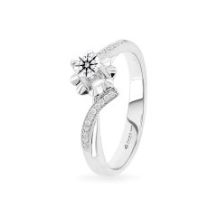 Nhẫn vàng trắng 14K gắn kim cương DOJI AFRB100046F2HA1