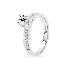 Nhẫn vàng trắng 14K gắn kim cương DOJI AFRB100058F2HA1