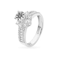 Nhẫn vàng trắng 14K gắn kim cương DOJI AFRB100059F2HA1