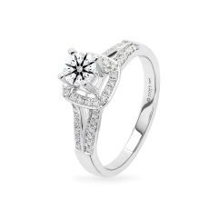 Nhẫn vàng trắng 14K gắn kim cương DOJI AFRB100071F2HA1