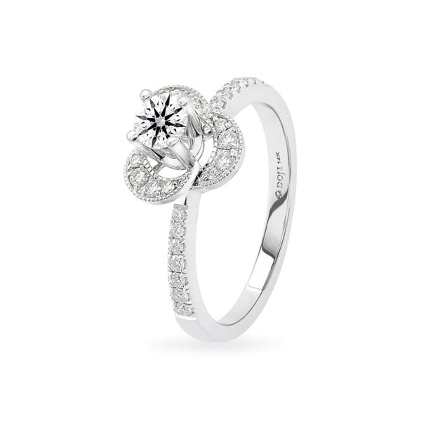 Nhẫn vàng trắng 14K gắn kim cương DOJI AFRB100073F2HA1