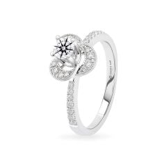 Nhẫn vàng trắng 14K gắn kim cương DOJI AFRB100073F2HA1