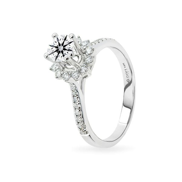 Nhẫn vàng trắng 14K gắn kim cương DOJI AFRB100083F2HA1